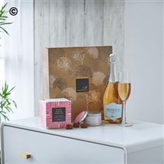 Prosecco Rose, Salted Caramel Flavour Truffles and Candle